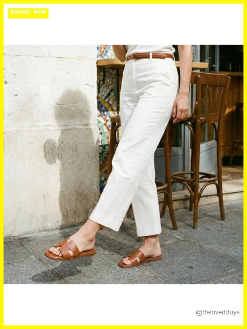 Women's Flat Slide Sandals Comfortable Slip On PU Leather Square Toe